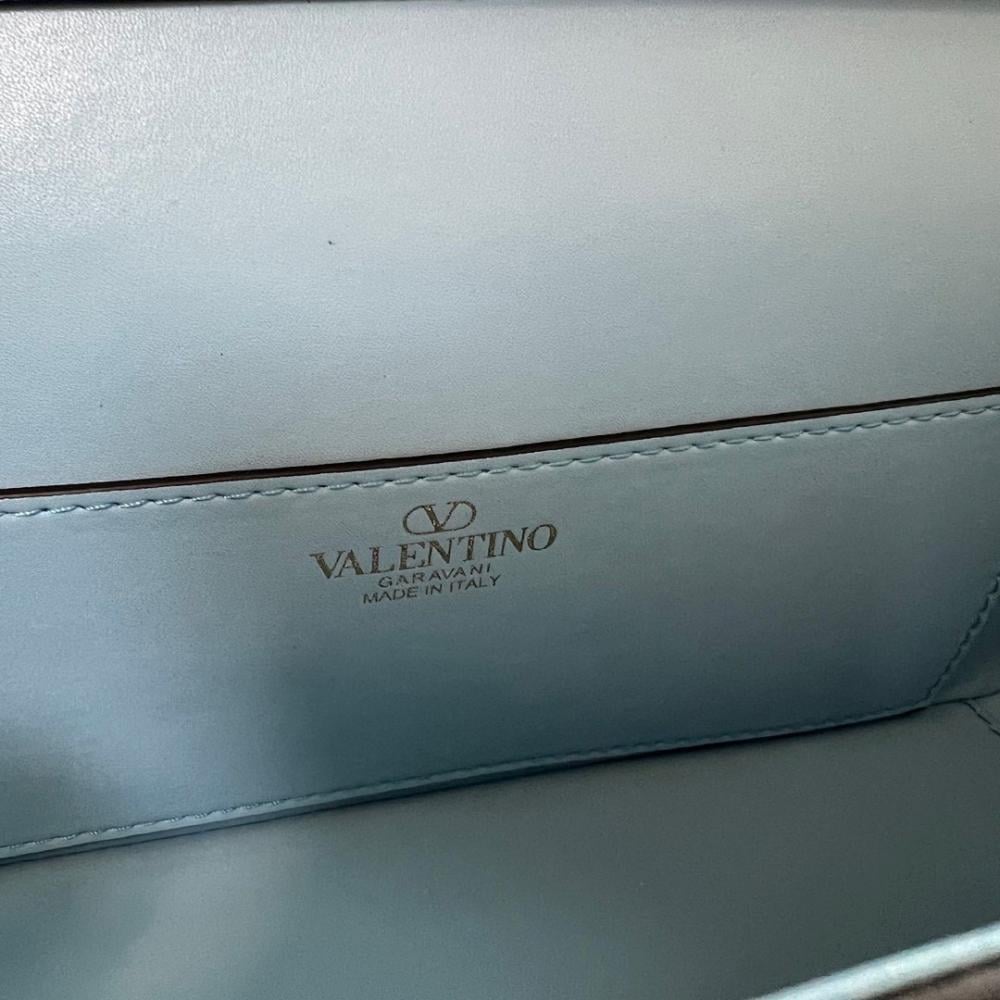 VLogo Signature Crystal-Embellished Calfskin Shoulder Bag 27x13x6cm