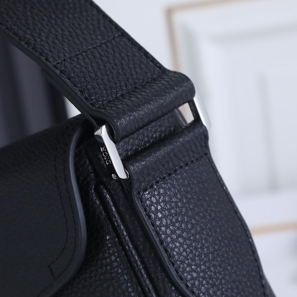 Luxury Black Printed Calfskin Shoulder Bag 23x18x6cm