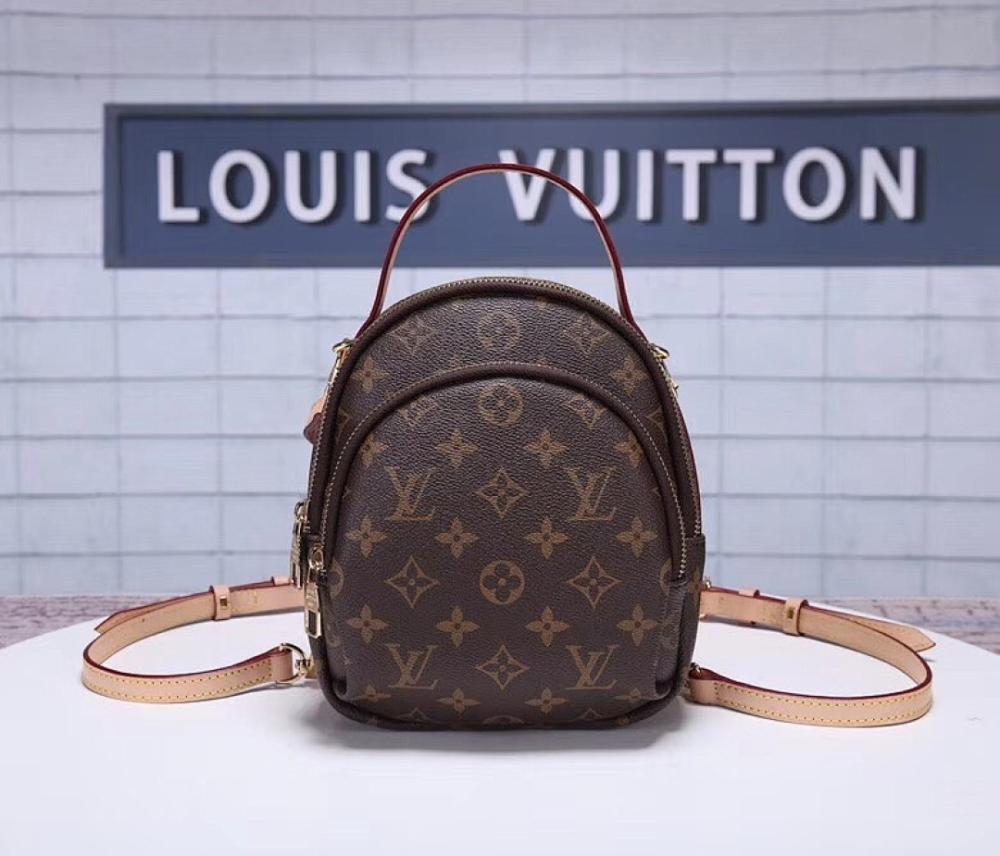 Italian-Inspired Luxury Monogram Backpack 21x18x8cm
