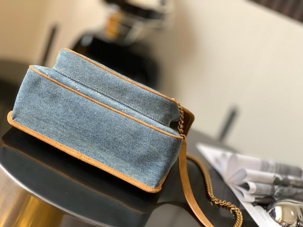 Modern Luxury Gold Leather Top Handle Bag 28x20.5x8.5cm