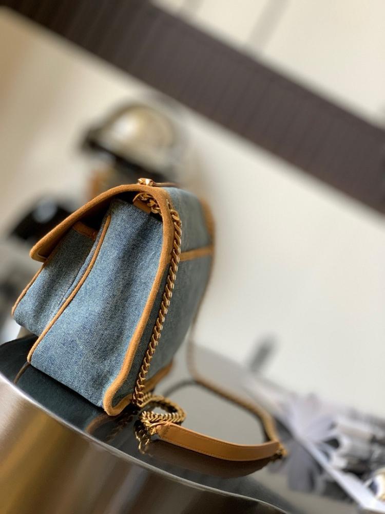 Modern Luxury Gold Leather Top Handle Bag 28x20.5x8.5cm