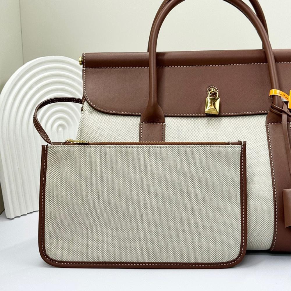Classic Refined Canvas Top Handle Bag 33x23x18cm