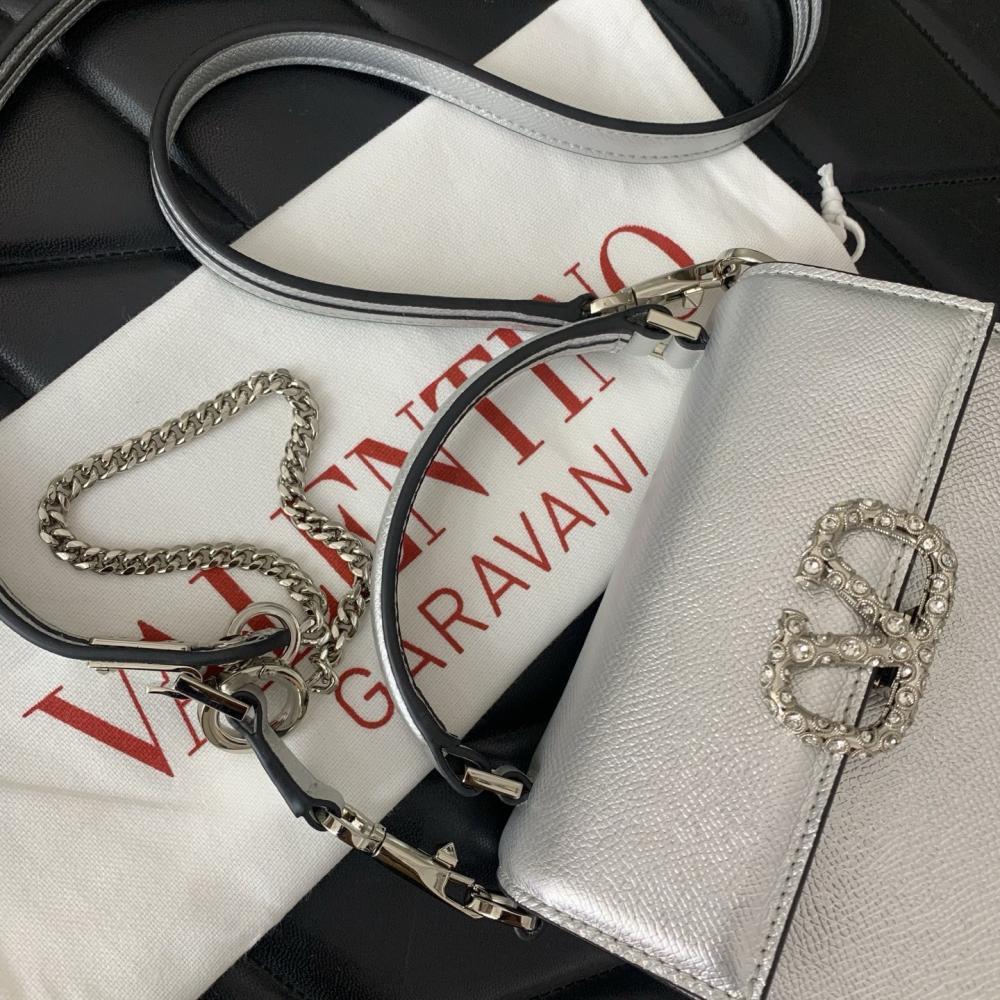 Crystal-Embellished Calfskin Shoulder Bag Style 55600161
