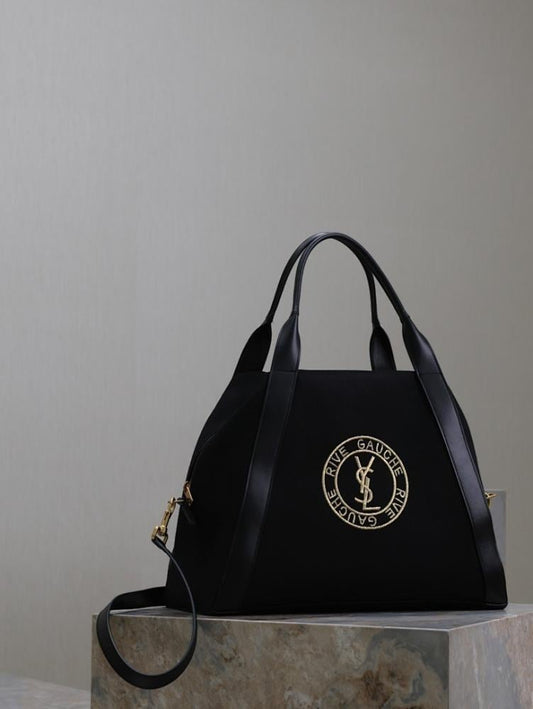 Elegant Embroidered Leather Top Handle Bag