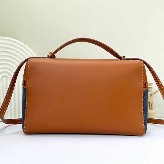 Stylish Refined Blue Denim Shoulder Bag 27x16x10cm