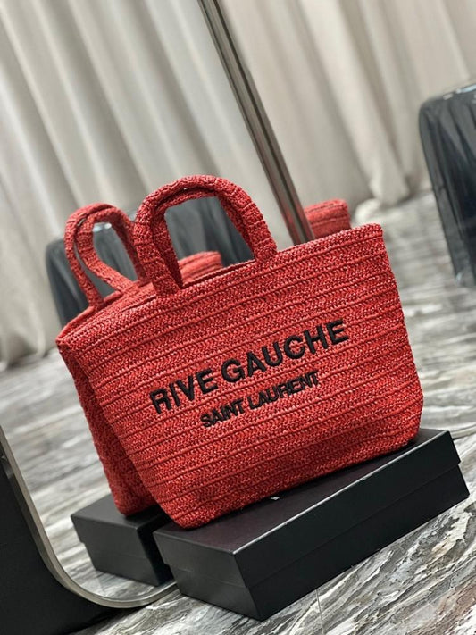 Stylish Woven Raffia Top Handle Bag