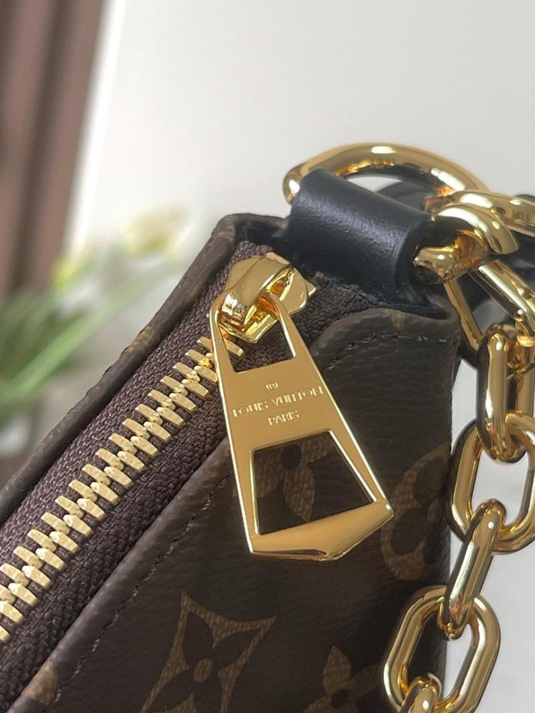 Classic Luxury Monogram Leather Shoulder Bag 28.5x19x5cm