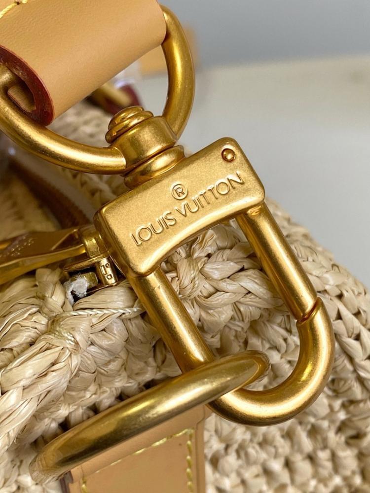 Luxury Elegant Woven Raffia Top Handle Bag