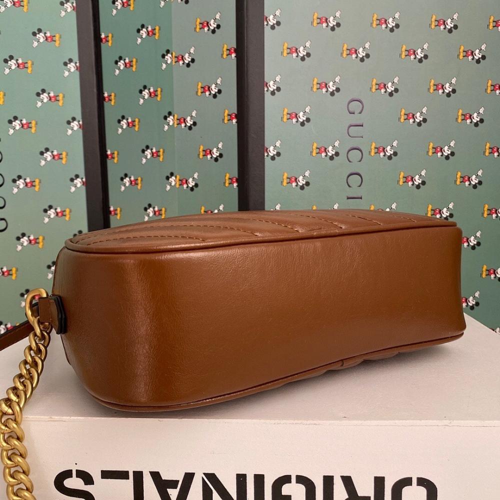 Alma Brown Quilted Leather Top Handle Bag 24x13x7cm