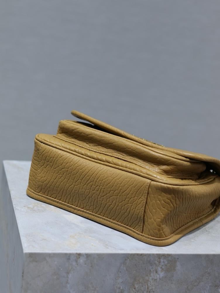 Luxury Gold Leather Shoulder Bag