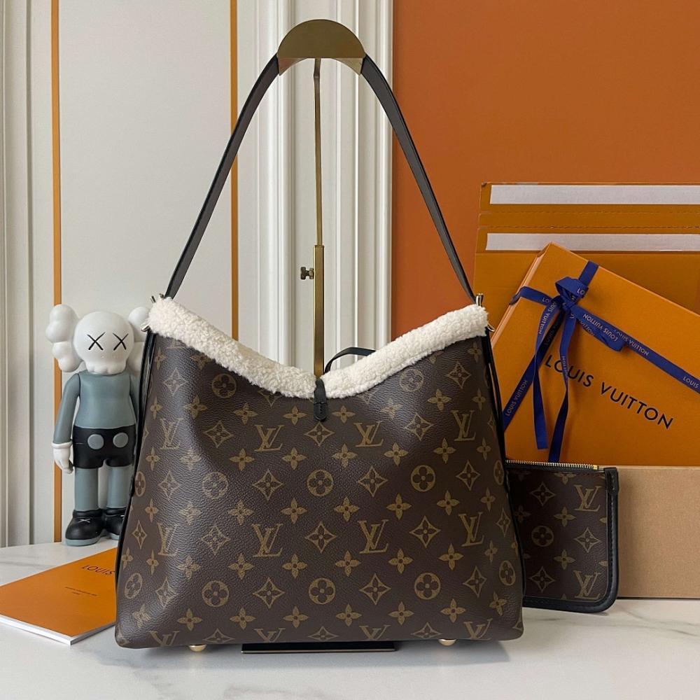 Elegant Stylish Monogram Leather Top Handle Bag 29x24x12cm