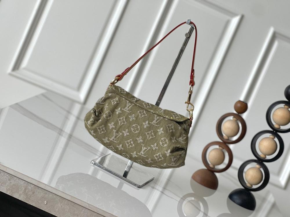 Modern Green Denim Crossbody Bag