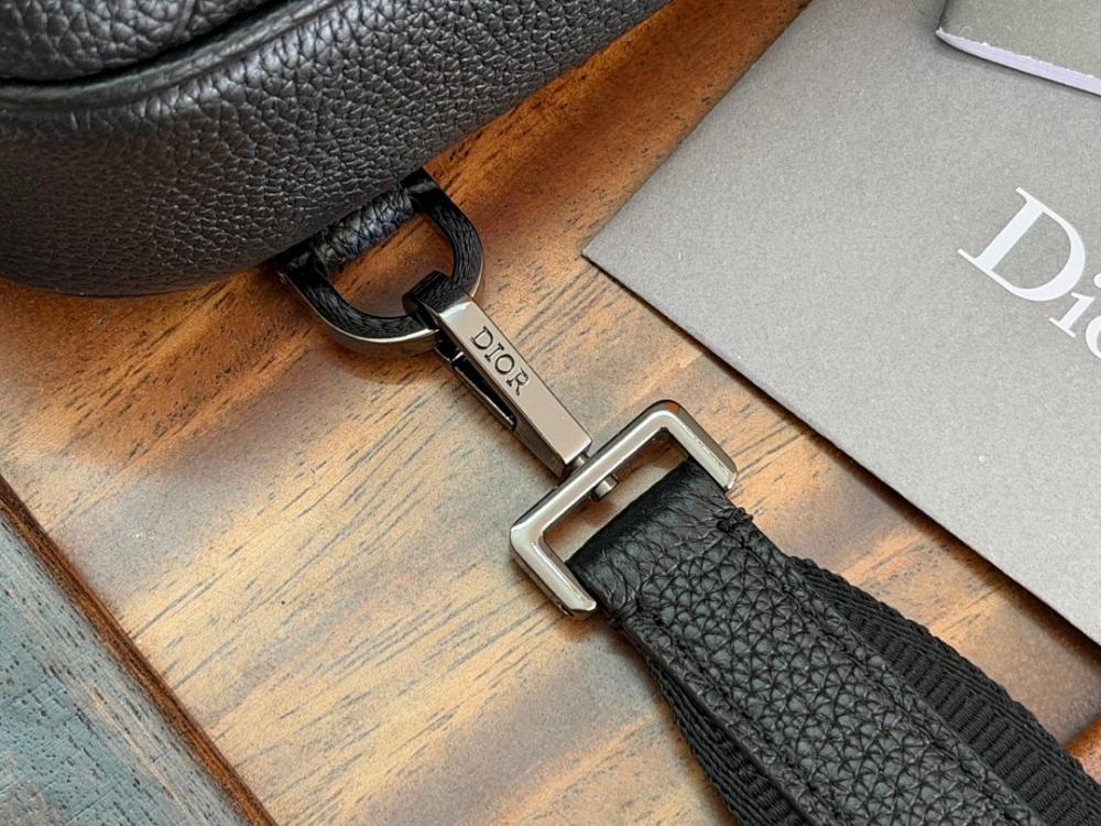 Modern Black Calfskin Crossbody Bag