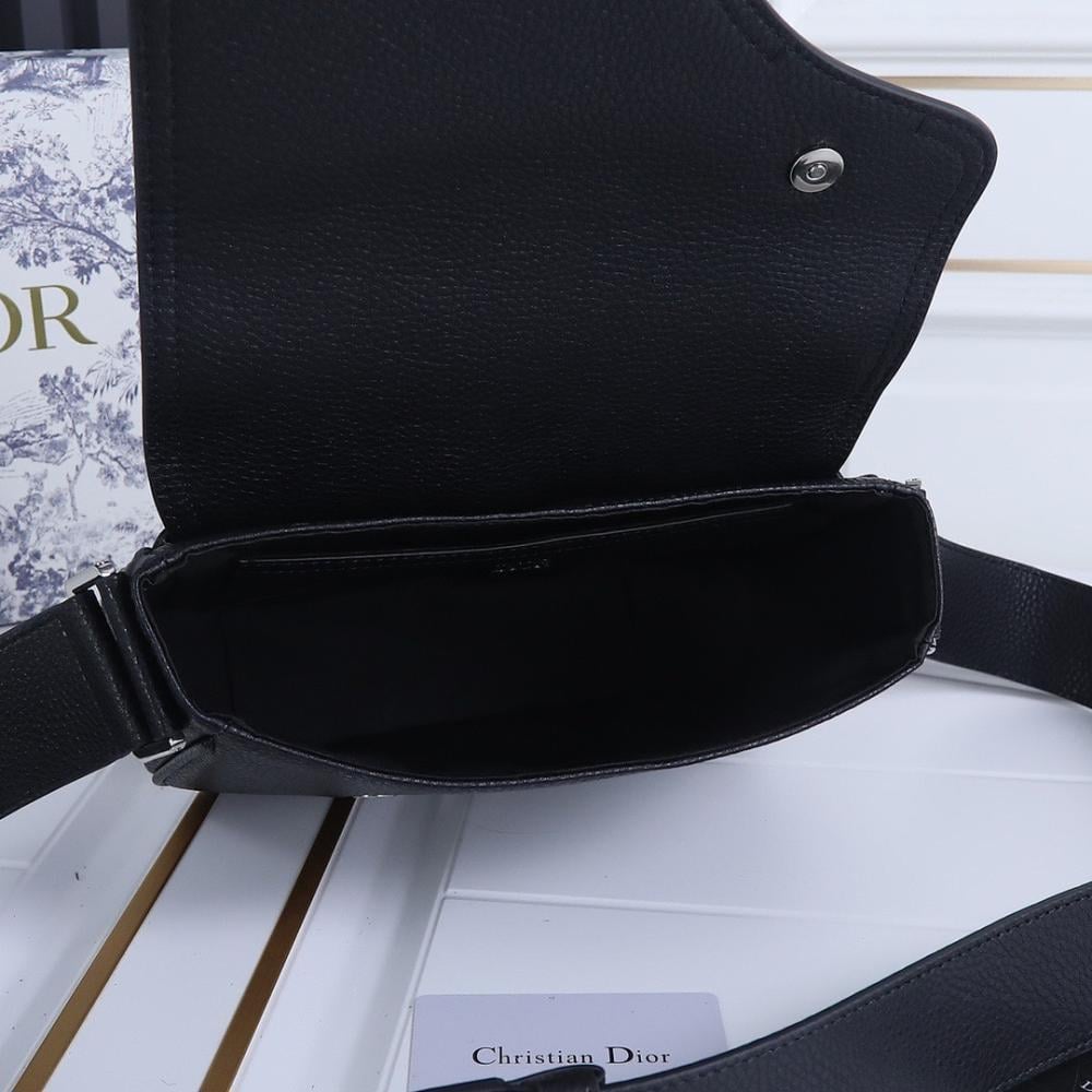 Luxury Black Printed Calfskin Shoulder Bag 23x18x6cm