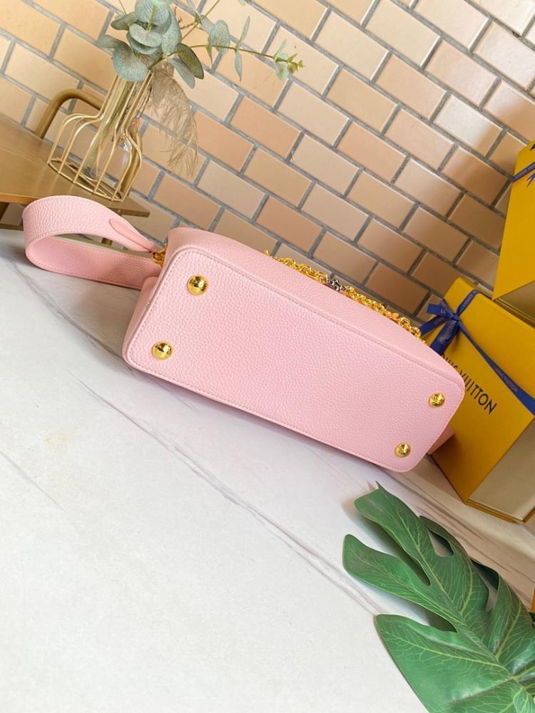 Luxury Elegant Leather Bag Pink 31.5x20x11cm