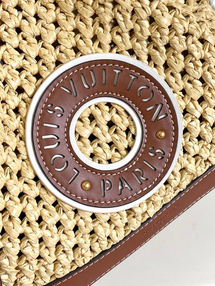 Luxury Brown Woven Raffia Bucket Bag