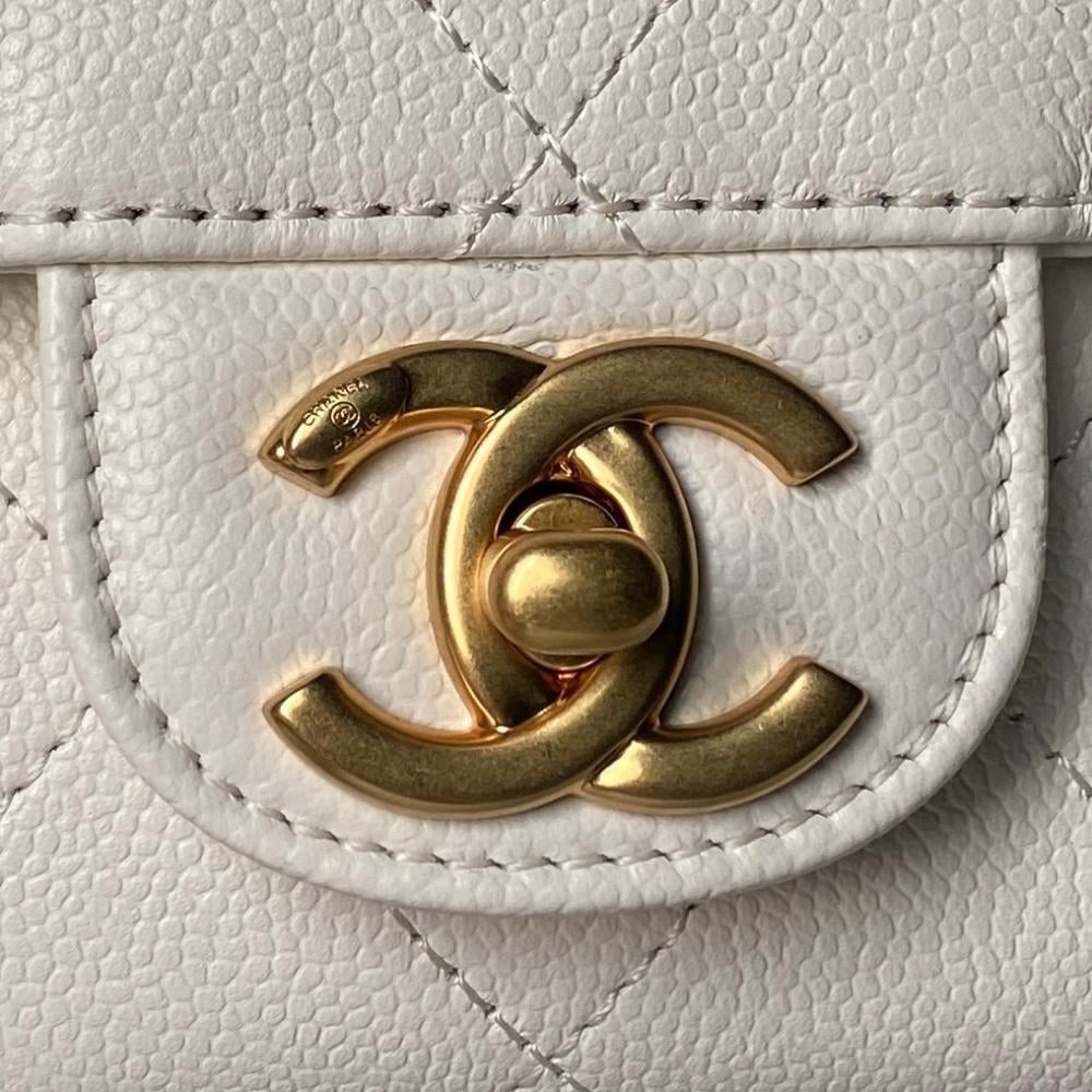 Classic Gold Calfskin Top Handle Bag