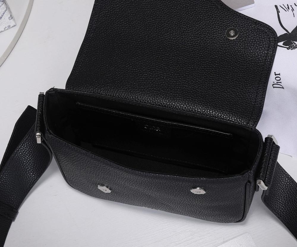 Modern Black Printed Calfskin Shoulder Bag 23x18x6cm