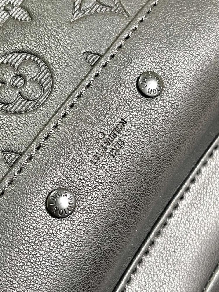 Stylish Premium Monogram Leather Shoulder Bag 24x42x12cm