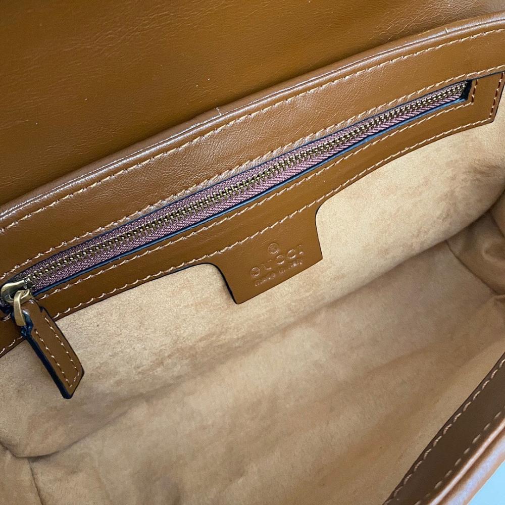 Alma Brown Quilted Leather Top Handle Bag 26x15x7cm