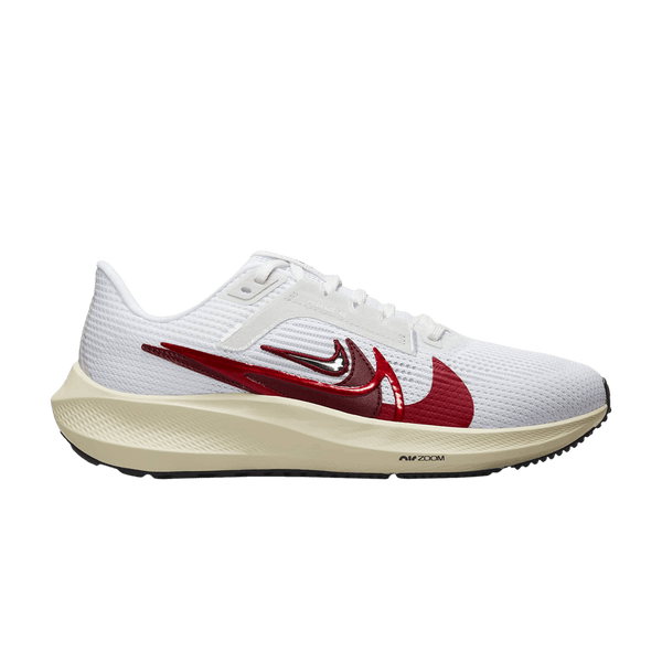 Wmns Air Zoom Pegasus 40 Premium 'Quadruple Swoosh - White Team Red'