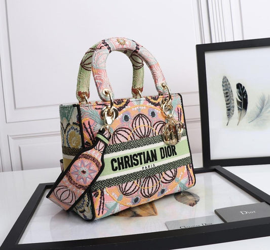 Modern Gold Embroidered Shoulder Bag