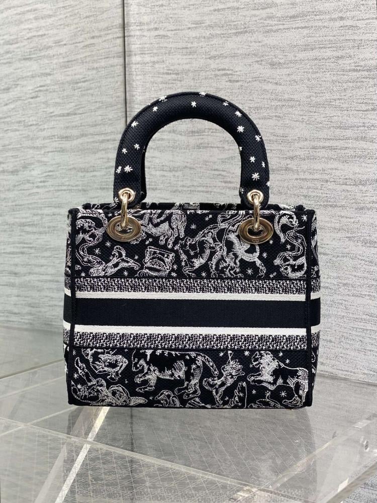 Embroidered Top Handle Bag Pink