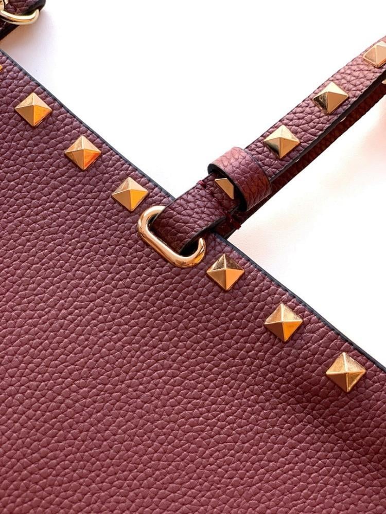 Stylish Studded Calfskin Shoulder Bag