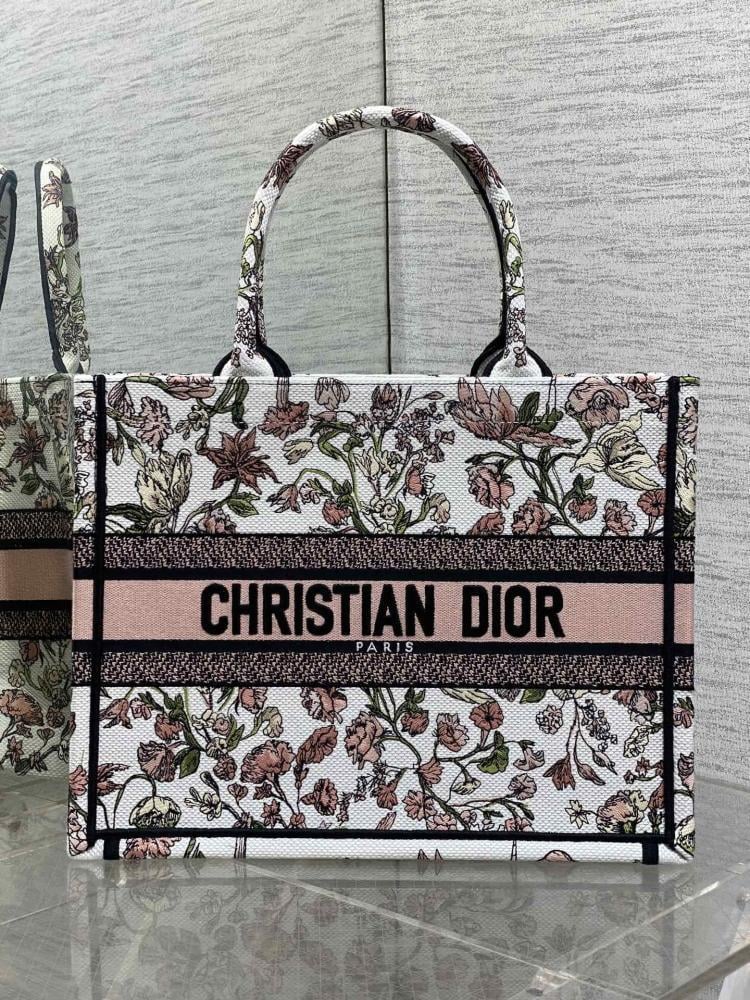 Embroidered Tote Bag Pink
