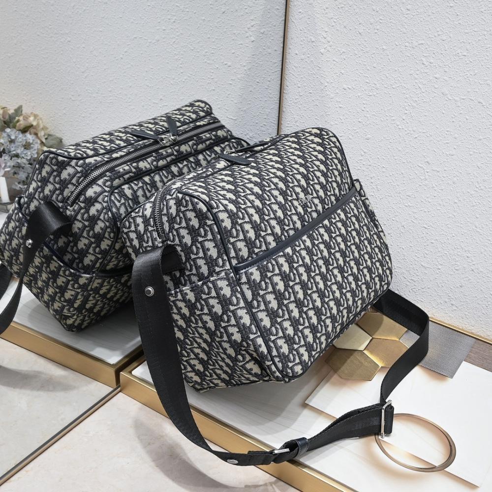 Stylish Refined Printed Leather Shoulder Bag Blue 38x28x16cm