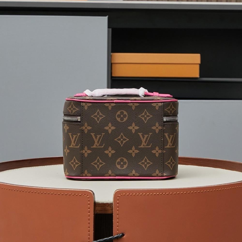 Luxury Stylish Monogram Leather Top Handle Bag 20x13.5x12cm