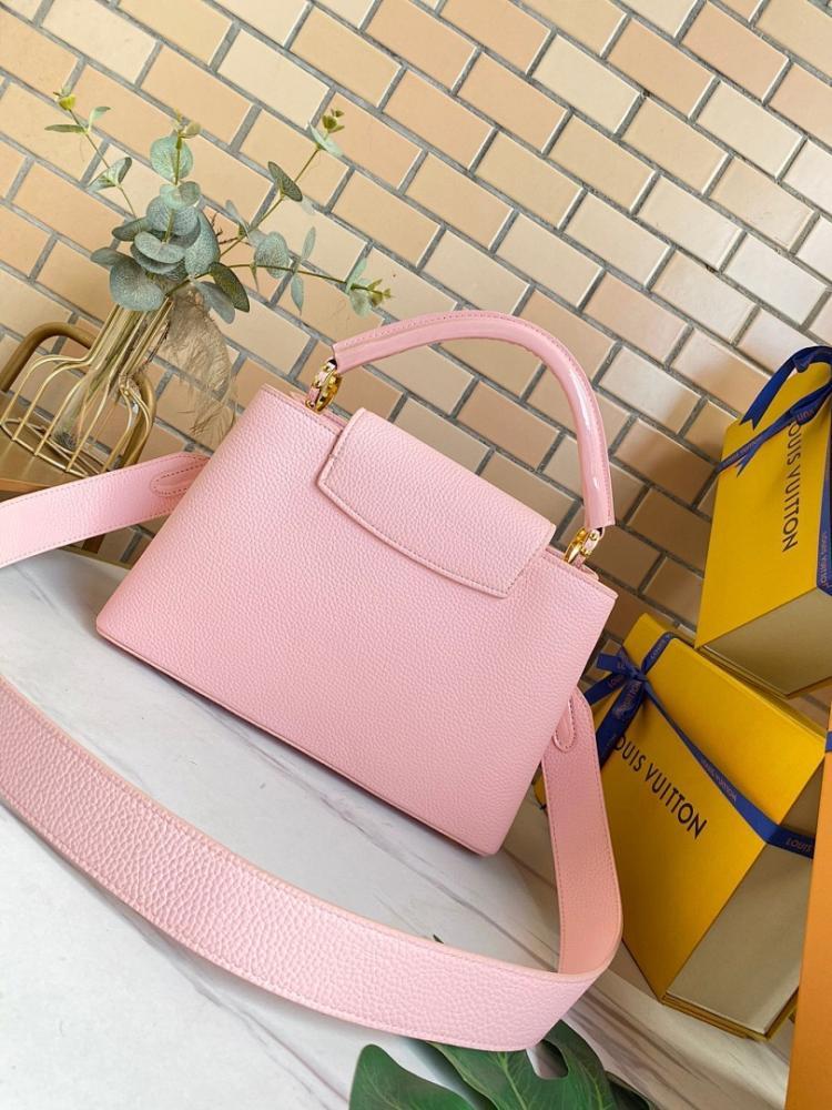 Luxury Elegant Leather Bag Pink 31.5x20x11cm