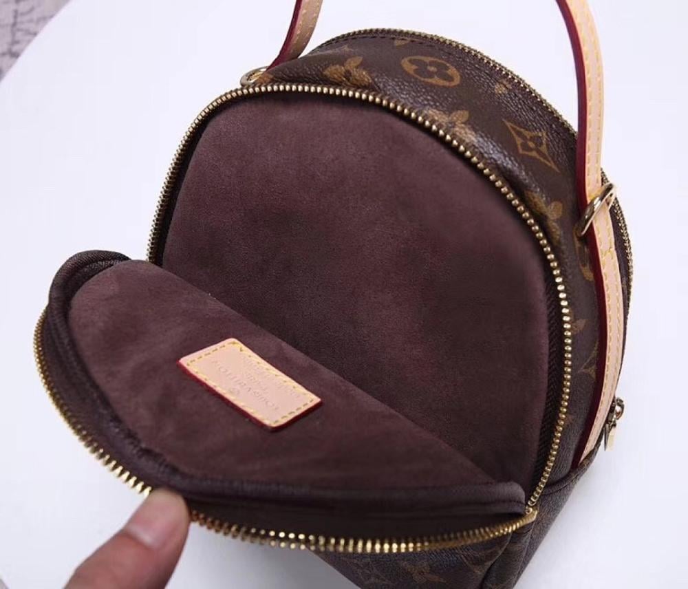 Italian-Inspired Luxury Monogram Backpack 21x18x8cm
