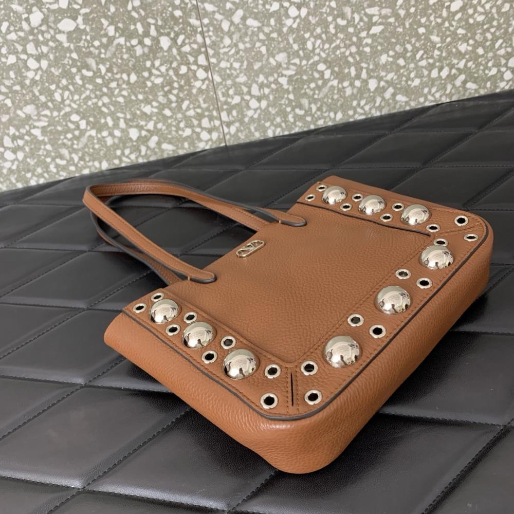 Studded Leather Top Handle Bag Style 1112906714