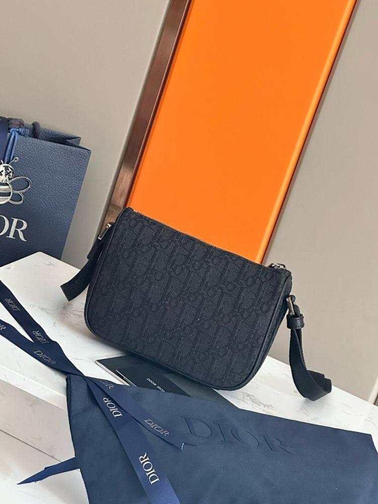 Classic Luxury Black Printed Jacquard Shoulder Bag