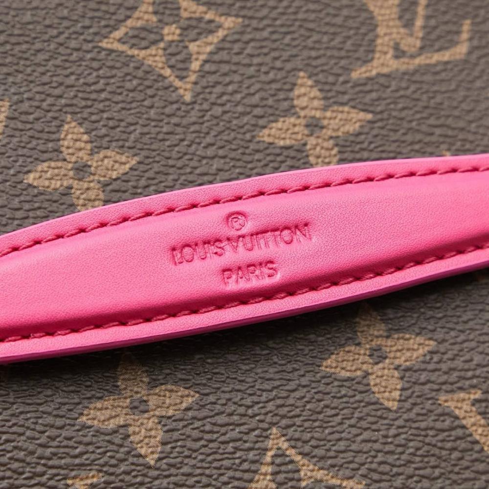 Luxury Stylish Monogram Leather Top Handle Bag 20x13.5x12cm