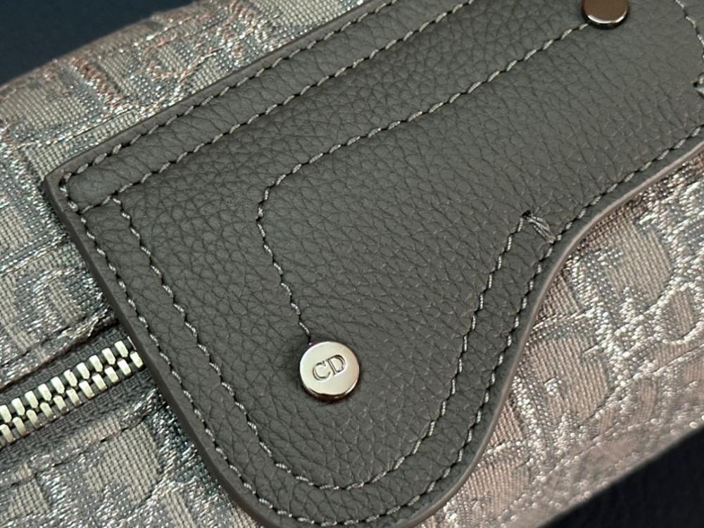 Luxury Grey Printed Calfskin Shoulder Bag