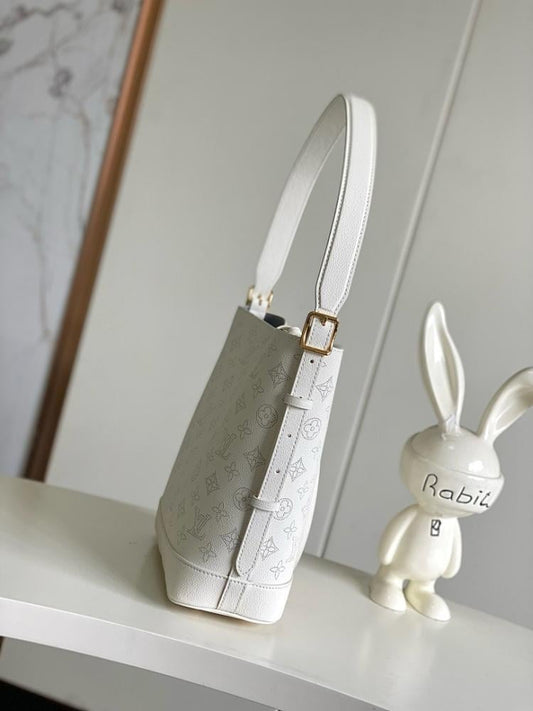 Luxury Silver Calfskin Shoulder Bag