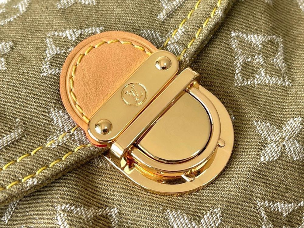 Modern Green Denim Crossbody Bag