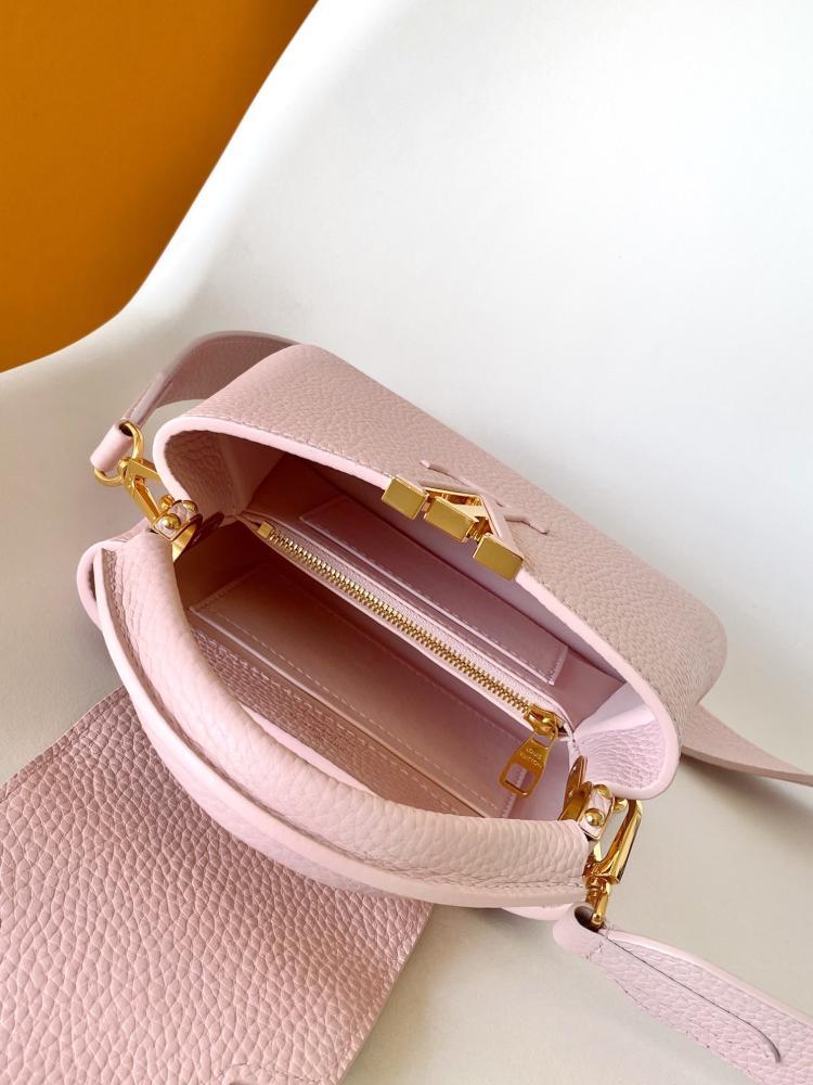Leather Top Handle Bag Pink