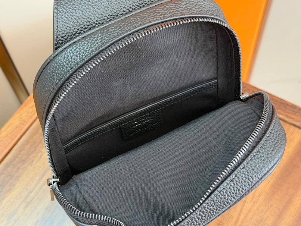 Modern Black Calfskin Crossbody Bag