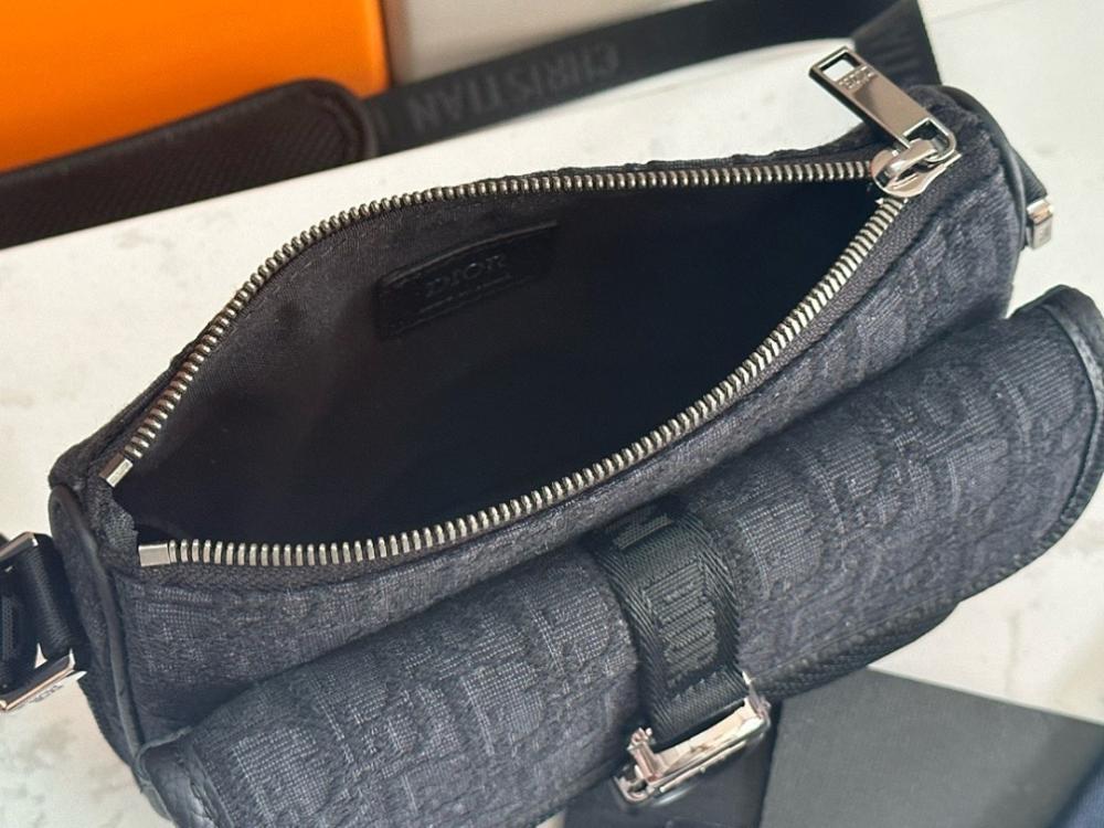 Classic Luxury Black Printed Jacquard Shoulder Bag