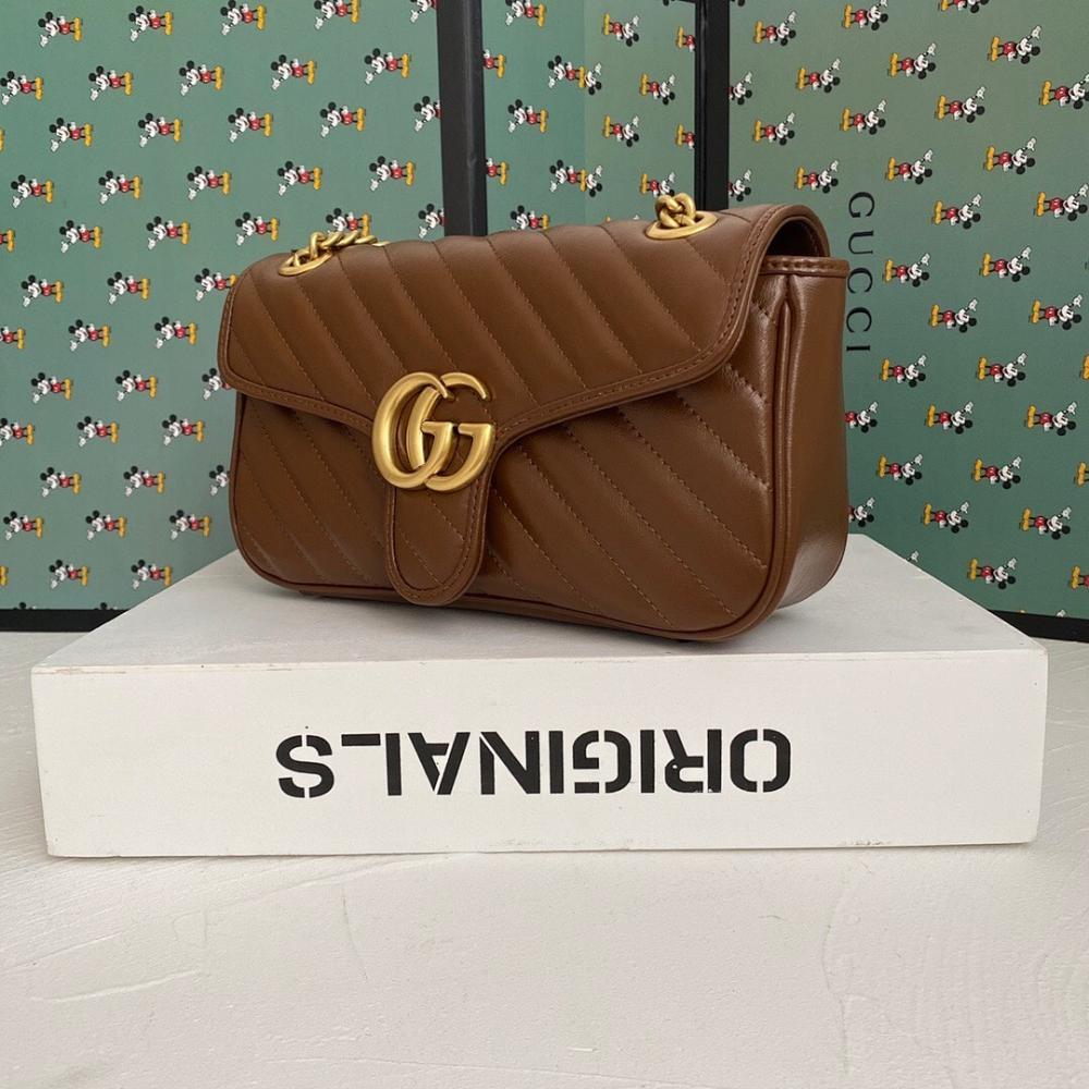 Alma Brown Quilted Leather Top Handle Bag 26x15x7cm