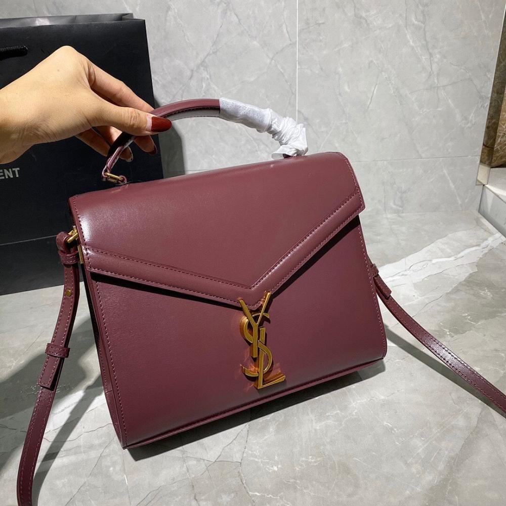 Luxury Brown Leather Top Handle Bag