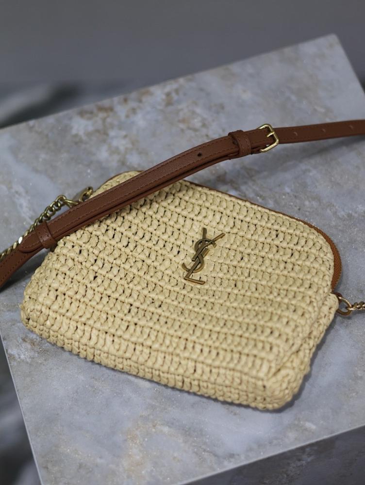 Modern Elegant Woven Leather Top Handle Bag Red 19x13x3.5cm