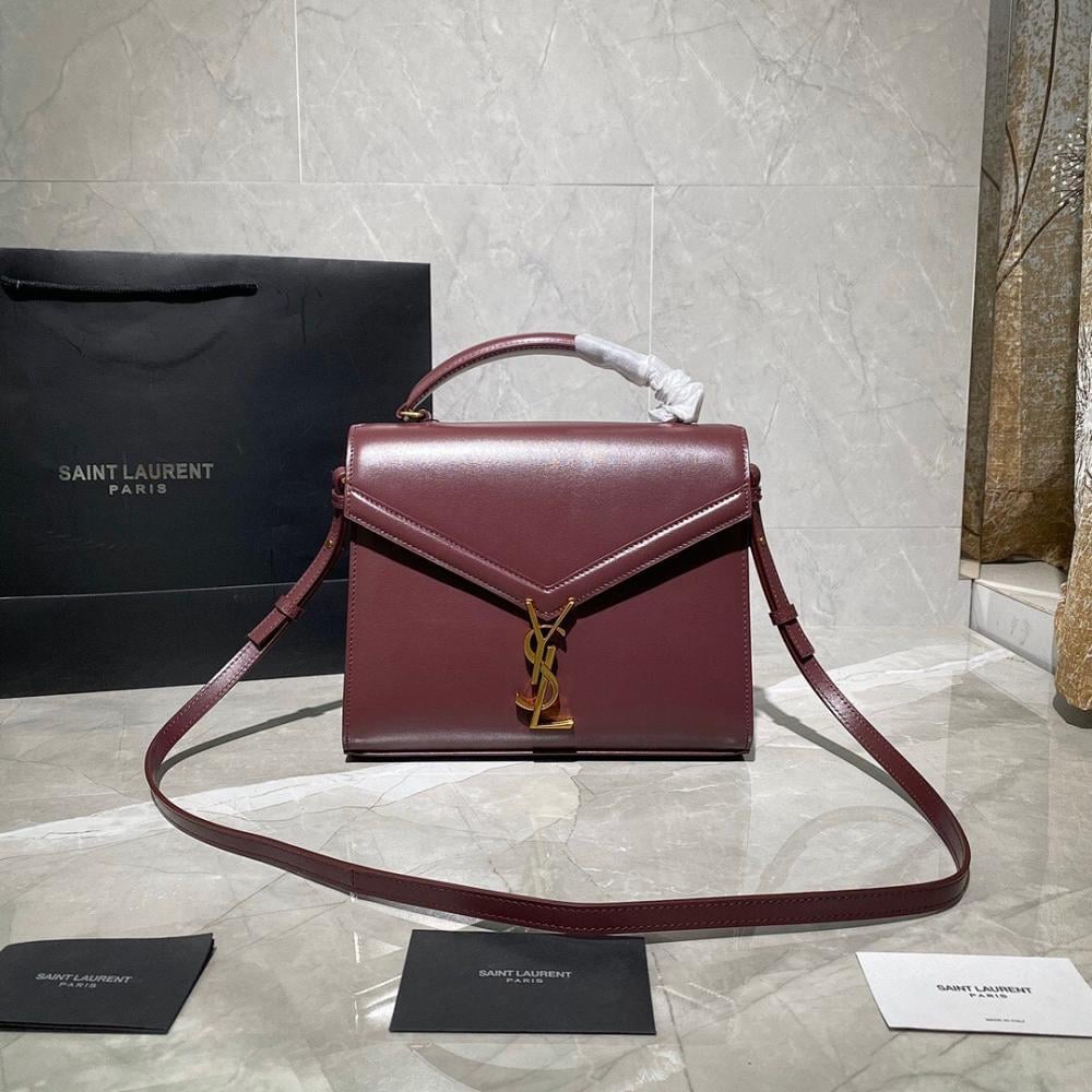 Luxury Brown Leather Top Handle Bag