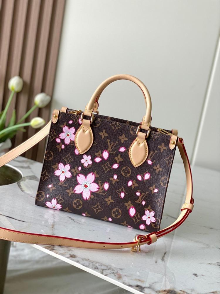 OnTheGo Monogram Leather Top Handle Bag Pink