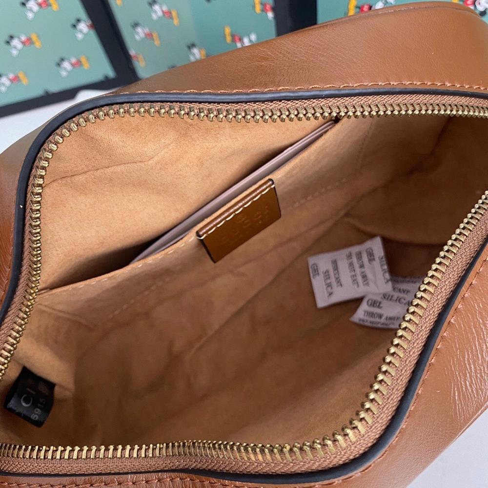 Alma Brown Quilted Leather Top Handle Bag 24x13x7cm