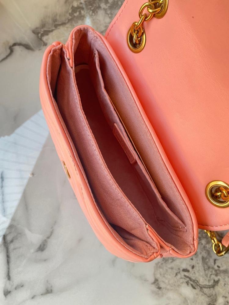 Modern Stylish Quilted Leather Shoulder Bag 21x12x9cm
