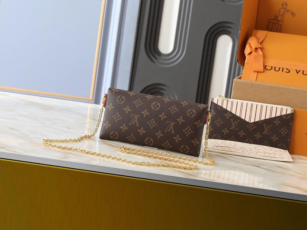 Luxury Stylish Monogram Leather Bag 23x11x2cm